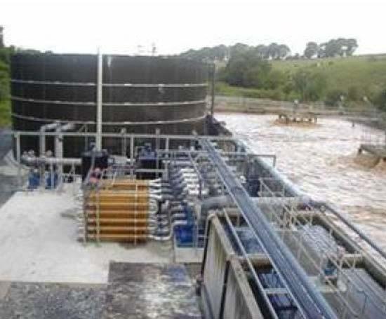 Post Biological Treatment Stage 1B Effluent Treatment 2012 Spacer Tube RO (STRO) System constructed downstream of SBR for removal of compounds inhibiting UV transmittance