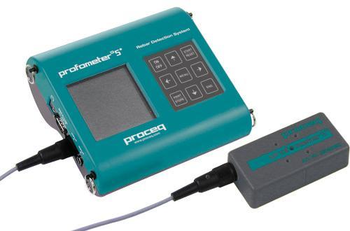 THE PROFOMETER 5+ COVER METER Is a sophisticated device for the non destructive location of rebars and for the measurement of concrete cover and bar diameters, using the eddy current principle with