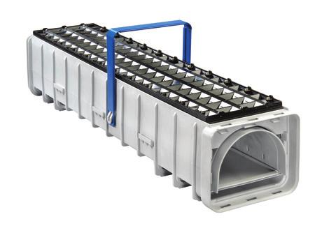 S 1000 Media Retainer Shown on Leopold Type XA Underdrain and with quick install handle I.M.S 1000 media retainers with 1 mm tapered slots are specifically designed for wastewater treatment applications, including the elimi-nite 2.