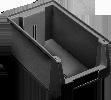 Full length rear lip supports provided for hanging bins on louvered panels or rails.