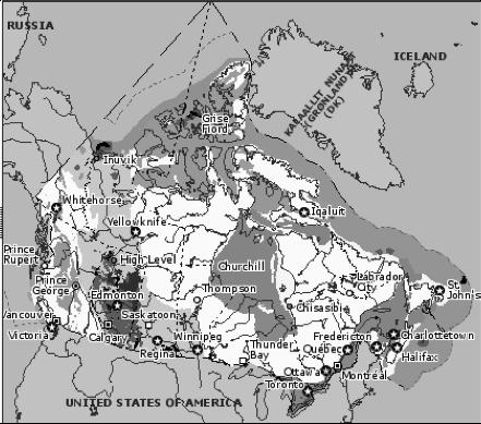 Canada: Natural Resources This map shows the major petroleumproducing fields (or