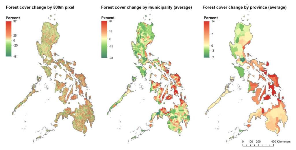 Deforestation and degradation threat (forest cover