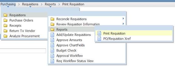Reports Requisition Print & Process