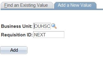 HSC - Requisitions Copy Feature: Copy Requisition Click on Add a New Value You will be able to copy an