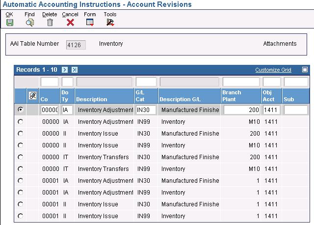Chapter 2 Setting Up the Inventory Management System Setting Processing Options for Distribution AAIs (P40950) Processing options enable you to specify the default processing for programs and reports.