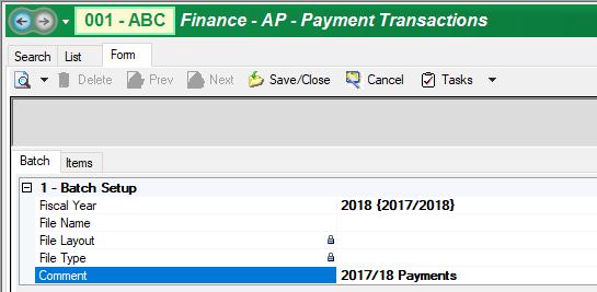 batch for multiple Payment Types DO NOT Combine Fiscal Years in Payment Transactions Add Comment Click