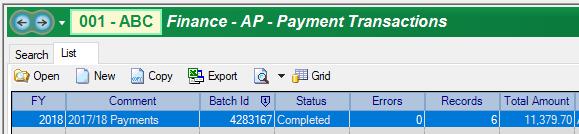 submitted in Payments Accounts