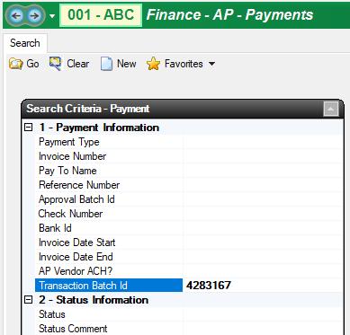 Submit Payment Transactions Go to Finance AP