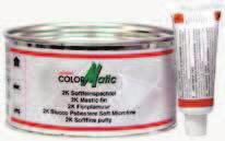 Putty 2-component spray putty based on polyester; for the filling of coarse sanding marks, pores or other coarse imperfections in one go can be used on bare steel, polyester putty, old paint