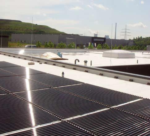 ergy sources. In this project, 27.3 kwp thin-film photovoltaic panels were installed on the roof.
