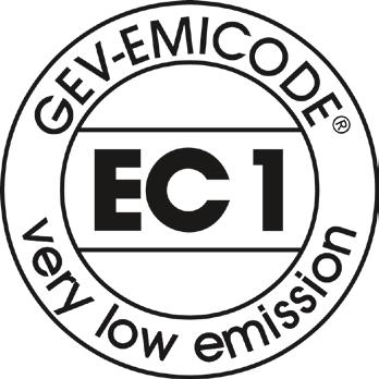A RELIABLE QUALITY SEAL: THE EC 1 LABEL FOR LOW-EMISSION BUILDING PRODUCTS The EMICODE issued by the GEV (Gemeinschaft Emissionskontrollierte Verlegewerkstoffe, Klebstoffe und Bauprodukte e.v.