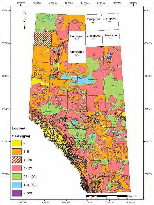 Alberta Research Council Groundwater Yield Maps Reconnaissance maps developed in