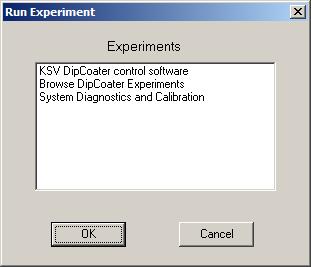 follows: File: Open: Opens Run Experiment drop down menu.