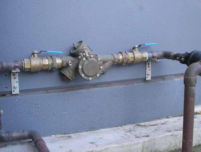 Backflow explained About backflow prevention containment Typical backflow prevention device installation Reduced pressure zone device Downstream isolating valve