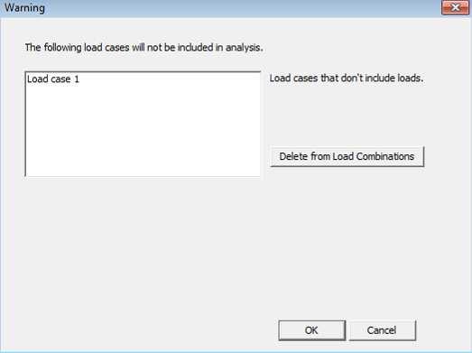 Index (103) FIGURE 6-5 Load Case Warning at Analysis Onset In the Analysis Options screen, the option Include loads from building solution is only applicable to analyses being performed for a single