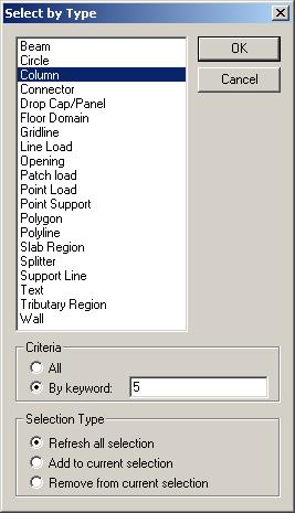 Index (17) FIGURE 1-7 Select by Type Dialog Select All. This tool selects all the entities visible on the screen. Move Selection.