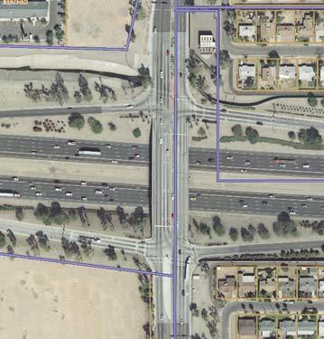 32 nd Street traffic interchange to five GP lanes westbound and four lanes eastbound with HOV lanes in the center. West of S.