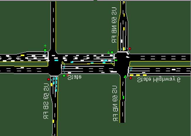 In this example, our offset is referenced to the beginning of phase 2 which is the WBT (westbound through movement) entering the interchange from the east traveling west.