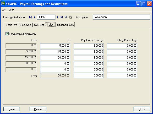 Step 8. Set Up Earnings, Deductions, and Other Pay Factors Progressive Calculation.