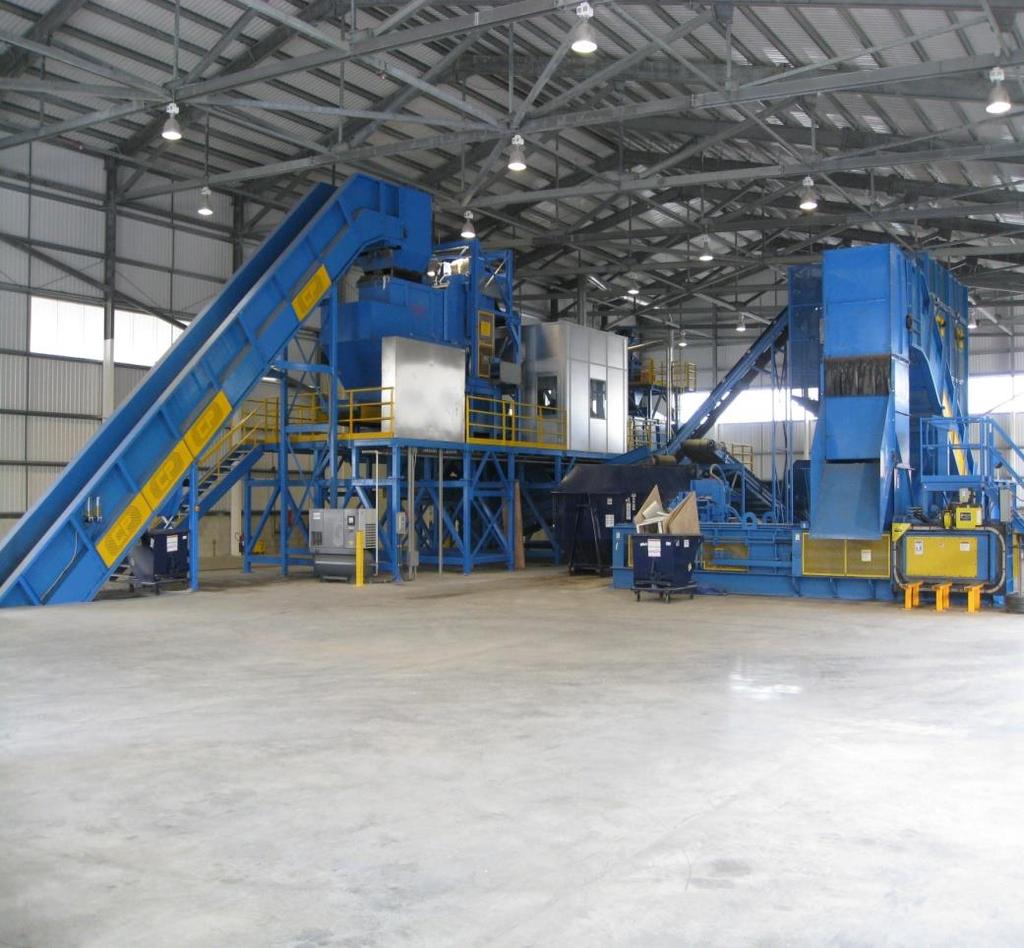 Material Recovery Facility (MRF) Designed to sort all of the potential TAG (Tin (12), Aluminium (8), and Glass).