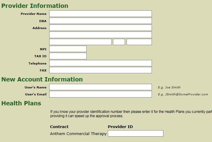 Secure Provider Websites OrthoNet website www.orthonet-online.com Online submission and status for commercial members Account Request Form o Complete all fields on the form.