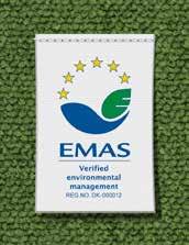 ENVIRONMENTAL FRONTRUNNER In 2015, ege carpets was awarded the prestigious National Pioneer Certificate by The European Commision for being one of the first Danish companies to register with EMAS in