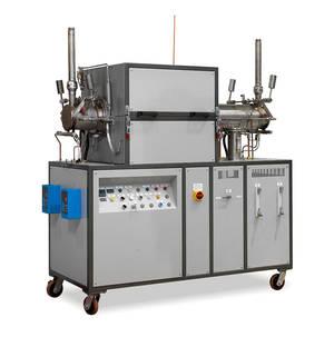 Manual Pusher Furnace This brazing furnace with a maximum operating temperature of 1150 C is designed to allow an operator to manually push product into the furnace which can be purged with either