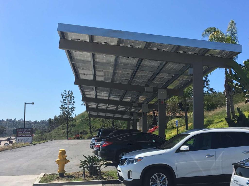 Solar PV Carports Photo credit: CSE Solar panels can also be mounted as shade structures