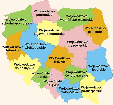 Changes in the map of the voivodeships, introduced in 1999 Division of the voivodeships prior to the reform (49