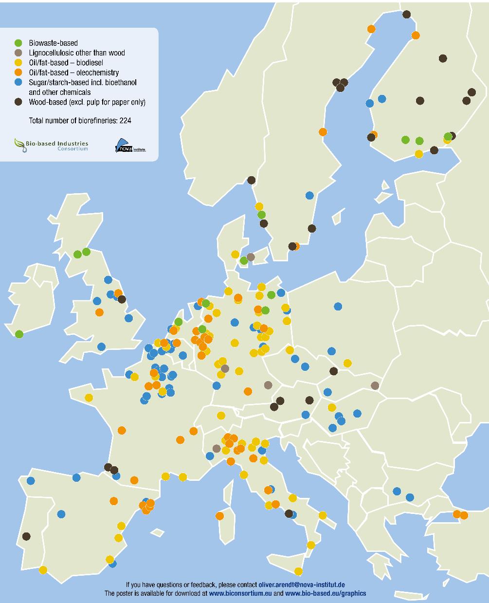 Mapping of the biorefineries in EU Biorefineries Nr.