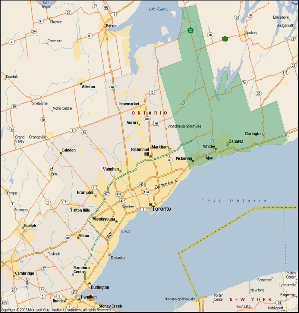 Toronto Durham Region Durham Region Approximately 2,537 sq.