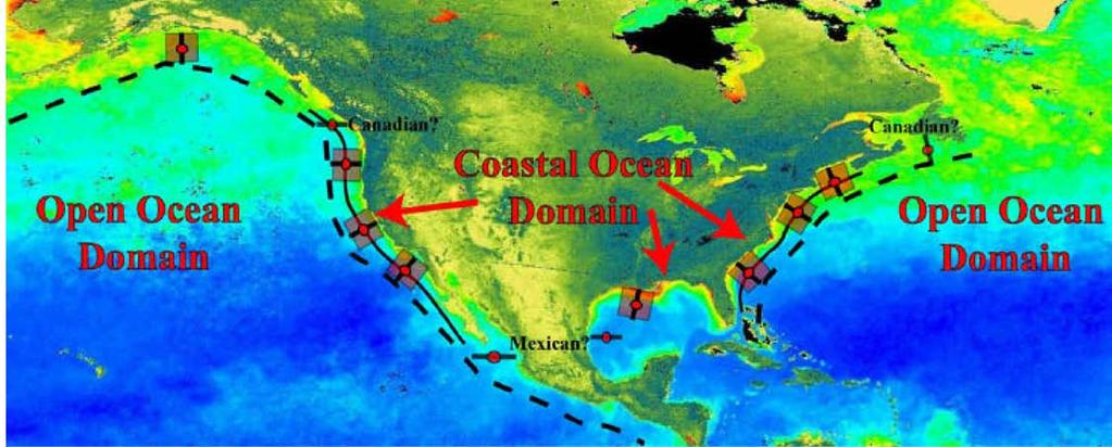 NACP Ocean Observations and Modeling Adjacent open oceans are major sources and sinks for carbon transported across North America through the atmosphere.