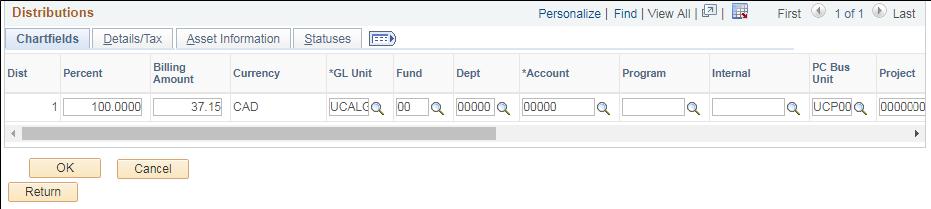 Step 4: Confirm Chartfield Accounting Details The Transactions tab will show the PCard transactions that are available. Transactions showing a status of Staged are unreconciled.