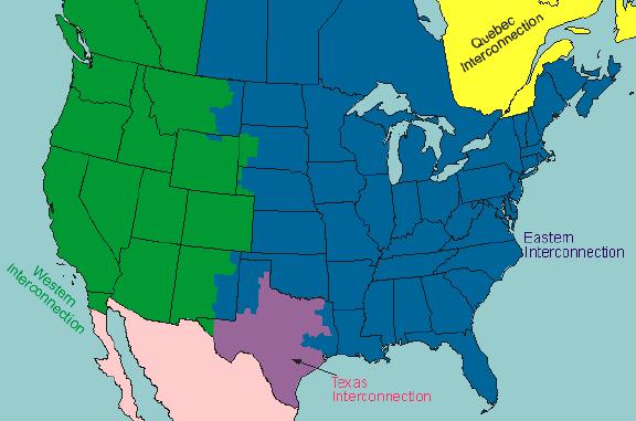 North American Electrical Interconnections The power system of North America is divided into four major Interconnections which can be thought of as independent islands.