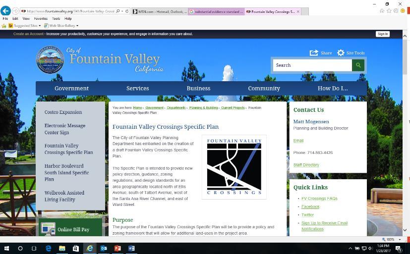 Visit Fountain Valley Crossings project page by going to www.fountainvalley.