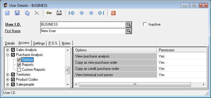 Access Purchase Analysis In Purchase Analysis > Options, an entry was added for View historical cost prices.