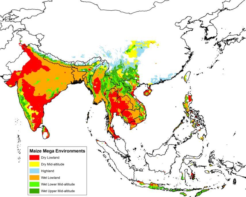 Maize mega-environment in South Asia 19% Irrigated Season-3 Jan/Feb May/June 7% Spring High-input environment but Heat stress-prone