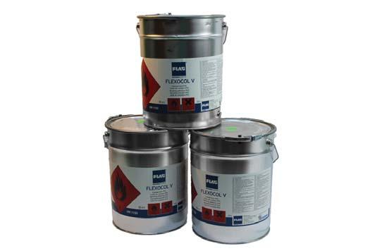 Flexocol V Adhesive FLAG Flexocol V Adhesive is a solvent based low viscosity adhesive designed for bonding fully adhered IB GR Class Smooth Back Membrane to approved vertical substrates at walls,