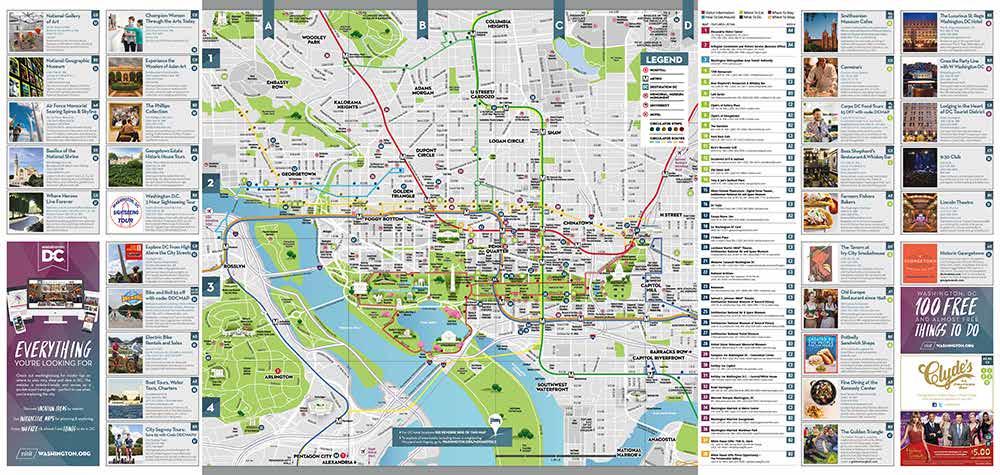OFFICIAL VISITORS MAP The Official Visitors Map of Washington, DC is produced and distributed annually and