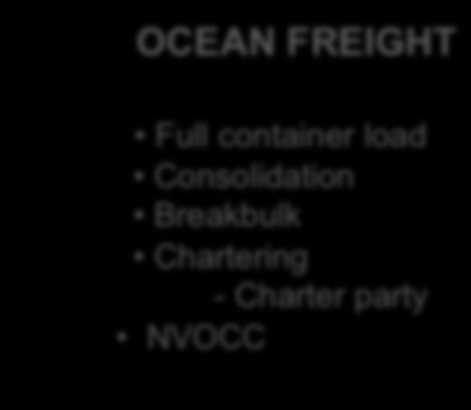 Services International and domestic OCEAN FREIGHT Full