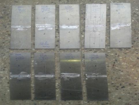 Kopargaon using specimen of two inch gauge length as shown in Fig 5.4. Eighteen tensile test pieces are prepared from the each weld joints to ensure accuracy (nine for each tool)y.