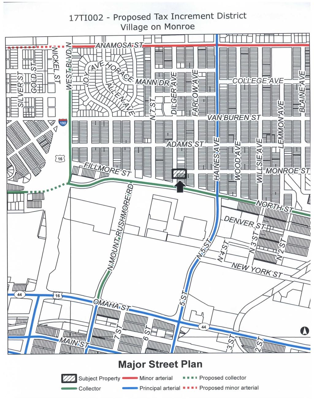17TI002 - Proposed Tax Increment District Village on Monroe Major Street Plan Subject