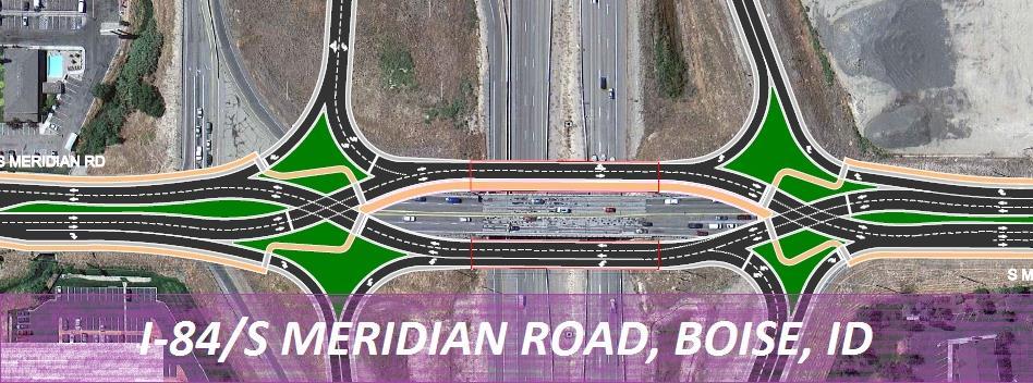 Through traffic analysis and design, the interchange modifications that were ultimately constructed converted the -lane diamond interchange to -lane DDI, thereby reducing the section by -lanes.