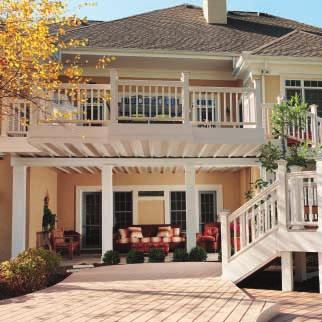 TimberTech DrySpace The Deck Drainage Solution Provides extra leisure and storage space for the complete backyard experience Off-white color lightens and brightens the area under a deck giving that