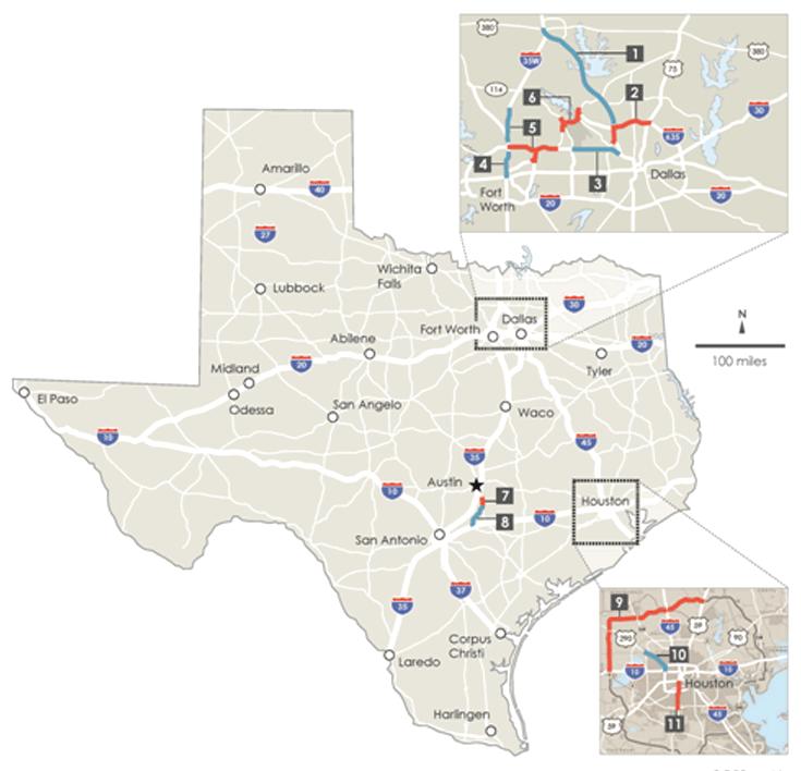 Active Texas Strategic Projects North Texas 1. I-35E 2.