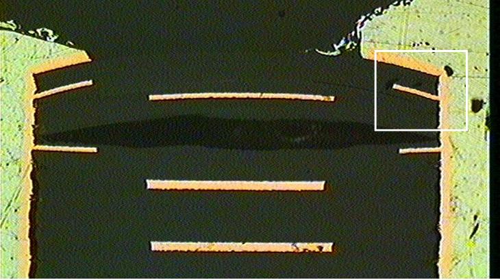 Laminate Cracks Adapted from : Metallization Process Technologies for Via-in-Pad Multilayer printed