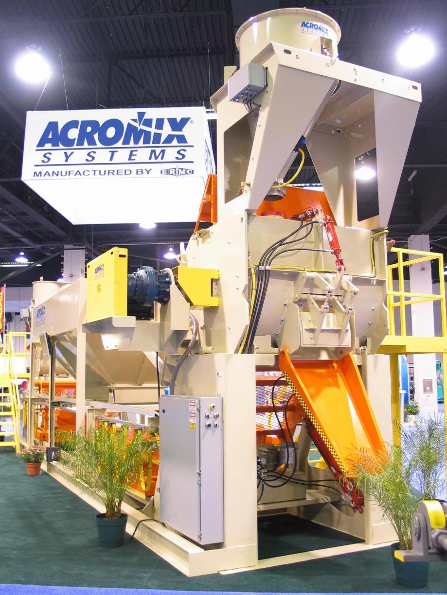 Acromix batch plants occupy a compact envelope, with mixers sized for your application.