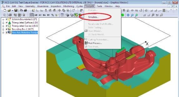 By running the toolpath through the machine simulation, you can be sure there will be no collision between the machine head and the bed/table of the machine.