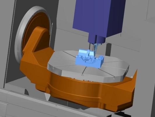 First of all, the basic machine needs to be modelled up. The simulation will then check that the head of the machine will not collide with the work piece or bed of the machine tool.