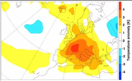 European temperature extremes Cold extremes are less frequent, the frequency of hot
